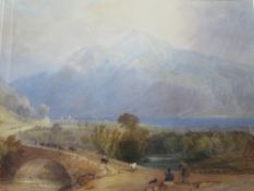 CHARLES FREDERICK BUCKLEY (1812-1869). English school, mountainous wooded lakeland scene with