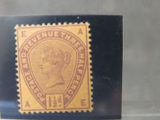 QV MINT 1 1/2D COLOUR TRIAL, purple on buff