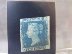 QV MINT 1841 2D BLUE, creased