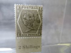 QV FINE USED 6D GREY, plate 12, with Bradford Yorkshire CDs, marginal inscription