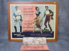 'THE PRIDE AND THE PASSION' FRAMED ADVERTISING POSTER, together with Jack Dempsey Restaurant menu