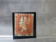 QV NICE USED 1D RED, cancelled with experimental Leith duplex in blue