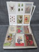 A LARGE ALBUM OF VINTAGE POSTCARDS