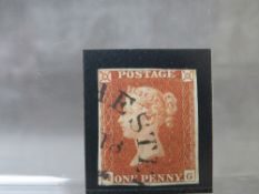 QV USED 1D RED, imperf Dorchester Town cancel the larger postmark