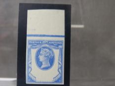 QV MINT 1894 REPLY PAID ESSAY SHEET, marginal imperforate, plate proof