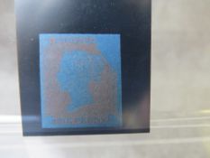 QV MINT 1D RED RAINBOW COLOUR TRIAL STATE 3, dipped in prussiate of potash