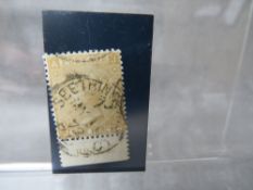 QV FINE USED 9D STRAW, wmk spray of rose, nice CDs, marginal inscription