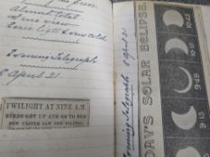 IRELAND 1921, HAND WRITTEN NOTEBOOK DIARY, with ephemera, drawings, newspaper clippings, subjects