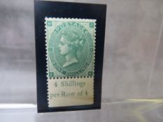 QV MINT 1/ GREEN, small corner letters 1862-64, plate 2 with BPA certificate, marginal inscription