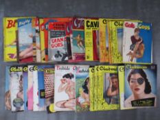 A TUB CONTAINING FIVE SHOWGIRL GLAMOUR REVIEW MAGAZINES, to include Volume 1 - numbers 1,2,3,4 and
