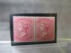 QV MINT 4D CARMINE ROSE, large garter on thick glazed paper, with BPA certificate