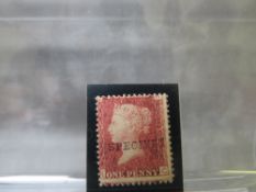 QV MINT 1D RED PLATE 146, 'SPECIMEN' overprint