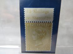 QV MINT 9D PALE STRAY, wmk spray of roe, top marginal with marginal inscription