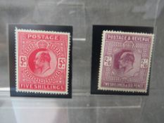 EDWARD VII MINT 2/6D BLUE AND 5/