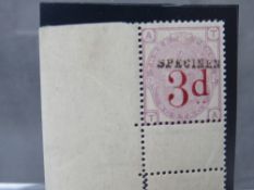 QV U/MINT 3D ON 3D LILAC, 'SPECIMEN' overprint, marginal