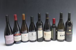 EIGHT ASSORTED BOTTLES OF RED AND WHITE WINES, to include Cotes du Rhone 2007 together with a half