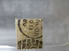 QV USED 4D GREY-BROWN, sg 154 wmk large garter