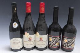 FIVE ASSORTED BOTTLS OF FRENCH RED WINE, consisting of two bottles of Domaine Les Cassanets 2019