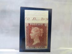 QV MINT 1D RED, plate 36, 1856, marginal inscription