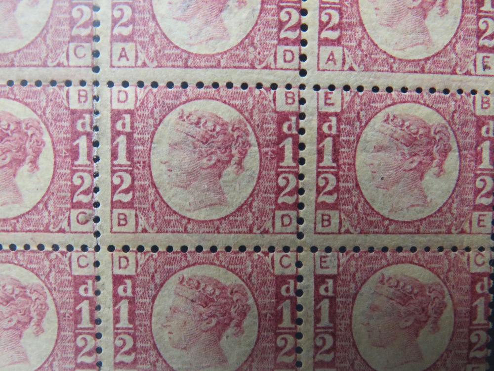 QV NICE MINT BLOCK OF 15 1/2D BANTAMS, plate 4 showing marginal plate number 4, 6 stamps - Image 2 of 3