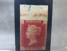 QV MINT 1D RED, imprimatur, plate 191, marginal inscription