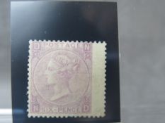 QV MINT 6D LILAC, with hyphen, plate 5, wing margin