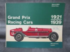 JACKIE STEWART AUTOGRAPHED BOOK, 'Grand Prix Racing Cars 1921-1939', by Hans A Muth & Dietes Karp,