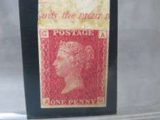 QV MINT 1D RED, imprimatur, plate 160, marginal inscription