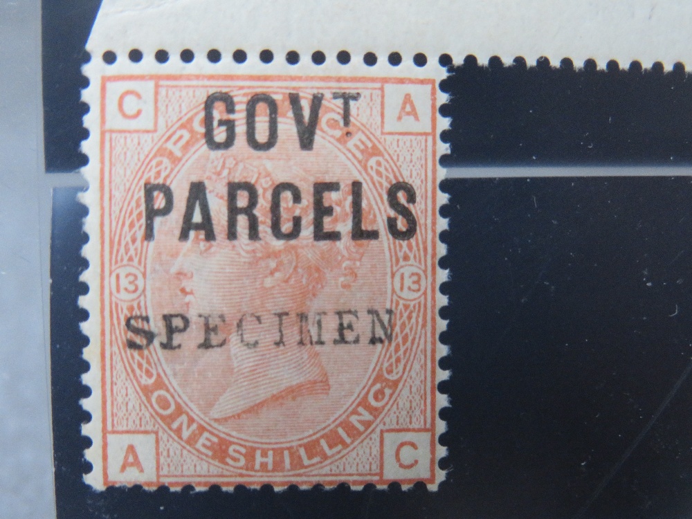 QV MINT 1/ ORANGE, marginal 'SPECIMEN' overprint type 9 with GOVt PARCELS overprint - Image 2 of 3