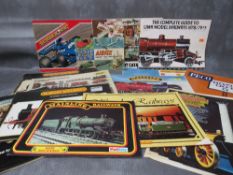 A COLLECTION OF ASSORTED VINTAGE RAILWAY MODEL CATALOGUES & EPHEMERA ETC., together with a two