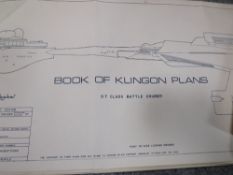 A BOOK OF STAR TREK KLINGON BATTLE CRUISER PLANS, five sheets in total, D& Class drawn by MichaeL