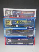 FOUR BOXED CORGI 1:50 SCALE ARTICULATED LORRIES AND TRAILERS, to include /Gallagher Brothers MAN