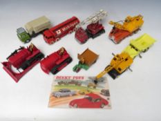 A COLLECTION OF NINE DINKY VEHICLES, to include 20 lorry mounted crane, Coles mobile crane,