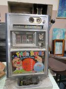 A VINTAGE ARISTOCRAT ARCADIAN FIESTA BONUS 1p ONE ARM BANDIT A/F, H 72 cm