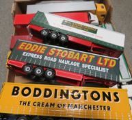 ELEVEN UNBOXED 1:50 SCALE CORGI ARTICULATED LORRIES WITH TRAILERS / TANKERS, to include BP and