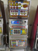 A VINTAGE ARISTOCRAT ELITE 2p ONE ARMED BANDIT, four reel machine, H 111 cm