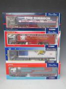 FOUR CORGI 1:50 SCALE ARTICULATED LORRIES, to include Stan Robinson Scania CC12205, Olivers Scania