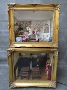 TWO DIORAMA ROOM BOXES, displaying a Victorian class room and a child's play room