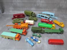 A TRAY CONTAINING NINETEEN UNBOXED DINKY VEHICLES, to include two Pullmore car transporters,