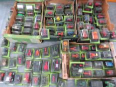 APPROXIMATLEY 140 HACHETTE 1:43 SCALE DIE CAST MODEL FARM TRACTORS, with tub of associated