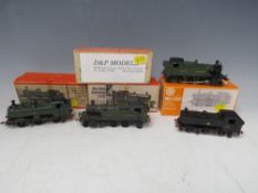 FOUR 00 GAUGE SCALE TANK MODEL KITS, to include BR 1635, 0-6-0, black GWR, 5520, 2-6-2, green GWR