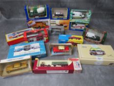 A TRAY OF MIXED BOXED DIE CAST VEHICLES, to include Corgi Stirlings choice, Corgi Tellus Midland Red
