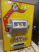 A VINTAGE WALL MOUNTED 'BIG TOP' ONE PENNY ONE ARM BANDIT MACHINE, possible of German manufacture,