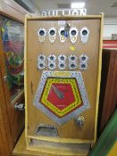 A VINTAGE BRYANS BULLION COIN OPERATED SLOT GAMING MACHINE, wooden cased with chromed details, 83