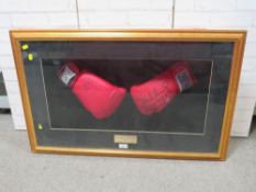FRAMED FRANK BRUNO AND DANNY WILLIAMS BOXING GLOVES, both autographed