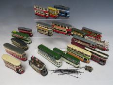 NINETEEN MODEL TRAMS, to include Blackpool examples