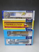 FOUR BOXED CORGI 1:50 SCALE ARTICULATED LORRIES AND TRAILERS, to include Kogel Race Power MAN 75801,