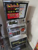 A VINTAGE ARISTOCRAT REGAL SUPER 22 ONE ARM BANDIT, three reel machine, H 105 cm