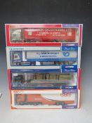 FOUR BOXED CORGI 1:50 SCALE ARTICULATED LORRIES AND TRAILERS, to include Pollock ERF 75204, HJ Van