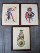 A SET OF THREE FRAMED FANTASY SIGNED PRINTS BY CHRIS ACHILLES 1993, to include Miss America, Queen